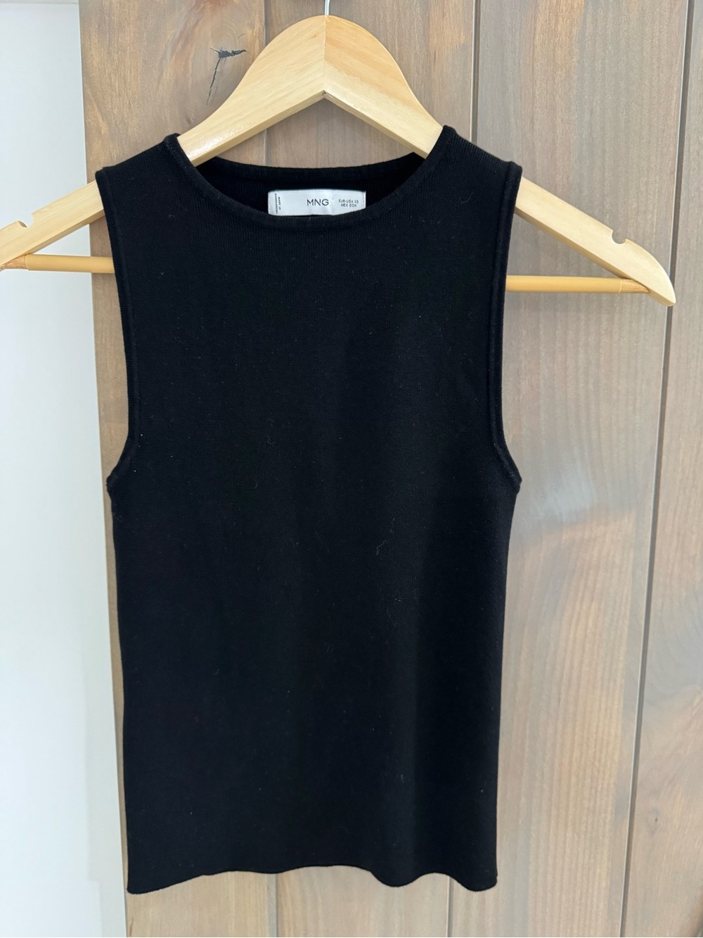 MNG Black Ribbed Sleeveless Tank